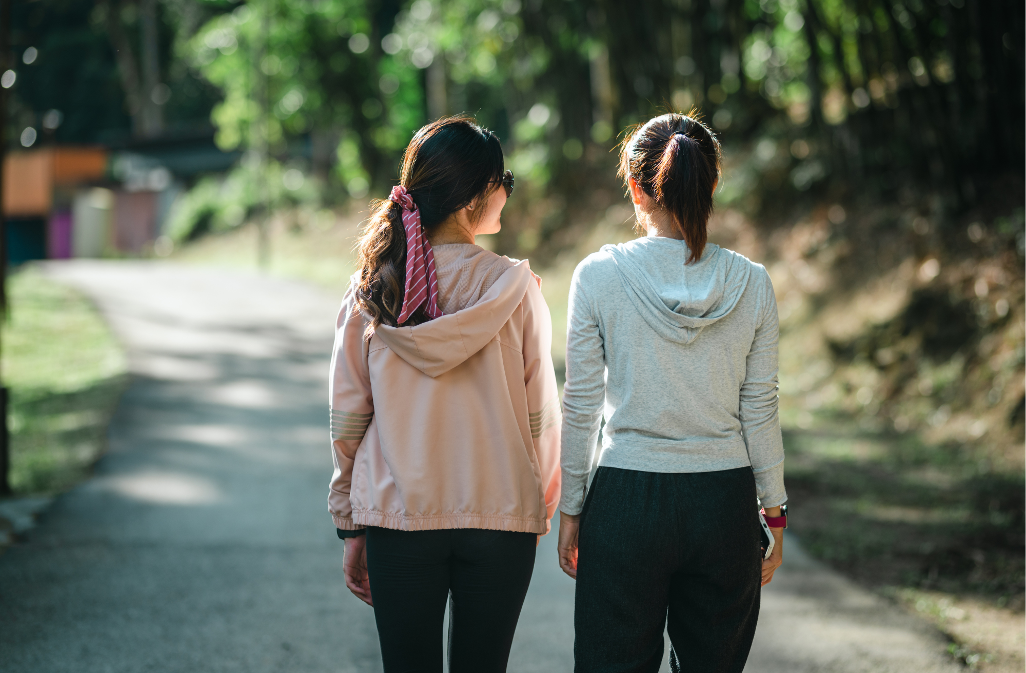 Two people walking