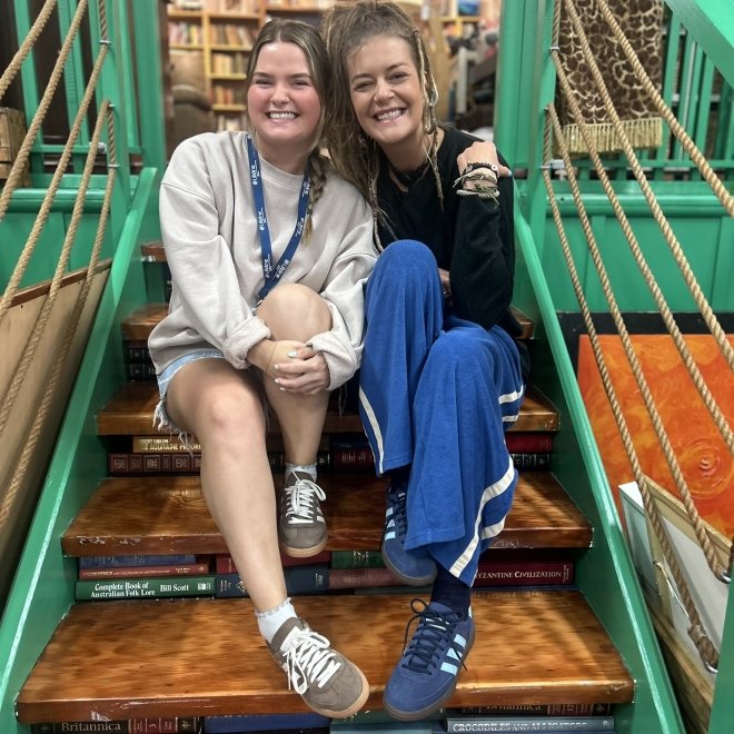 Two ladies smiling