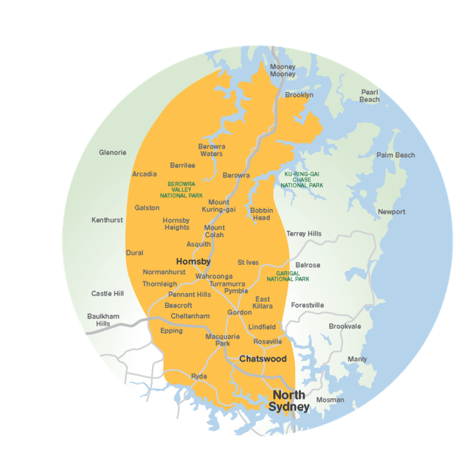 map of North Sydney